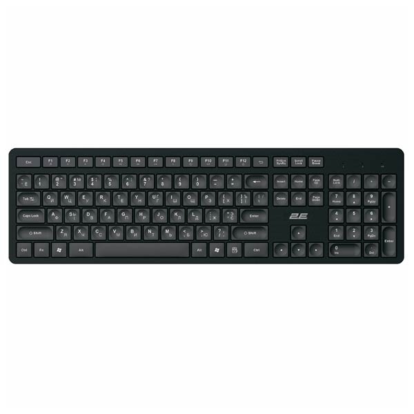 2E Keyboard membrane KS260 WL EN/UK/RU Black 2E-KS260WB_CI