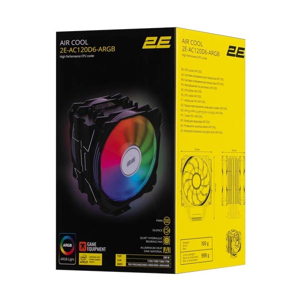 2E Gaming Air Cool ACF1206-ARGB 2E-AC120D6-ARGB