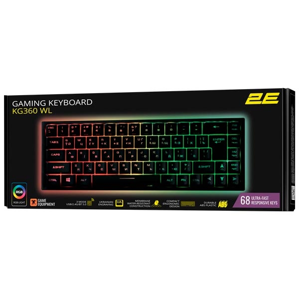 2E GAMING KG360 RGB BT USB Black Ukr 2E-KG360UBK