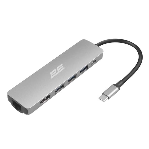 2E Hub USB-C 6in1 Slim Aluminum Multi-Port 2EW-2684