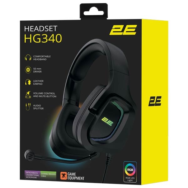 2E HG340 Gaming Headset Black 2E-HG340BK