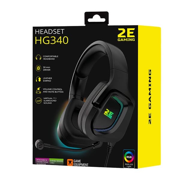 2E HG340 7.1 Gaming Headset Black 2E-HG340BK-7.1