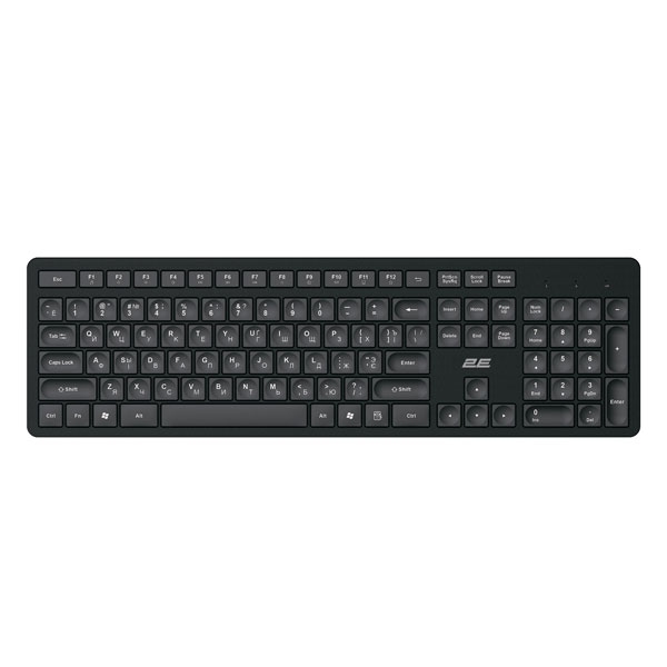 2E Keyboard Membrane KS260 WL EN/UK Black 2E-KS260WB