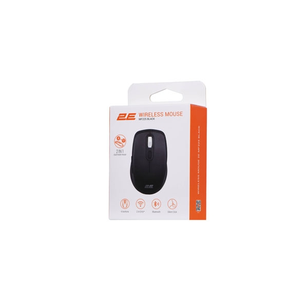 2E Mouse MF225 Silent, WL/BT, black