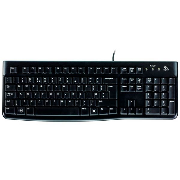 Logitech Corded Keyboard K120 Russian layout Black 920-002506
