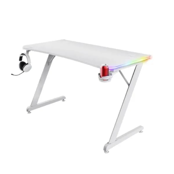 Trust GXT 709W Luminus RGB White Gaming Desk