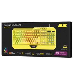 2E GAMING Membrane Keyboard KG315 EN/UA RGB Yellow 2E-KG315UYW