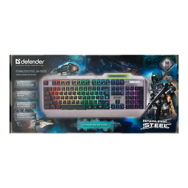 Gaming Keyboard Defender Stainless steel GK-150DL