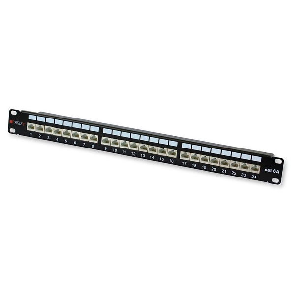 Patch panel STP 24 Ports RJ45 cat. 6A Techly