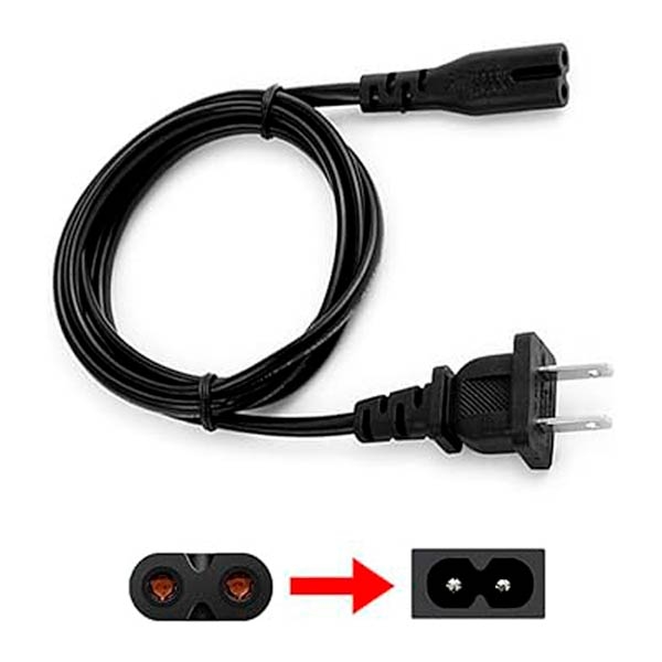 Power cord 2 pin 1m