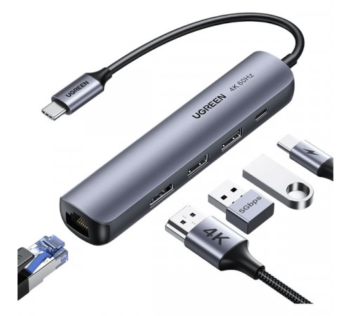 USB hub Ugreen CM418-10919 Grey