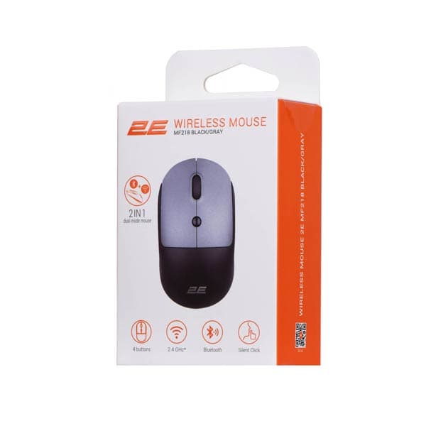 2E MF218 Silent WL Black/Gray Mouse 2E-MF218WBG