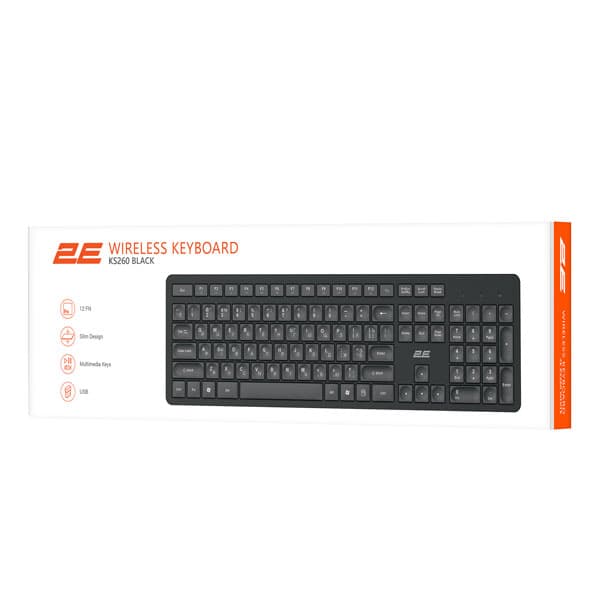 2E Keyboard Membrane KS260 WL EN/UK Black 2E-KS260WB