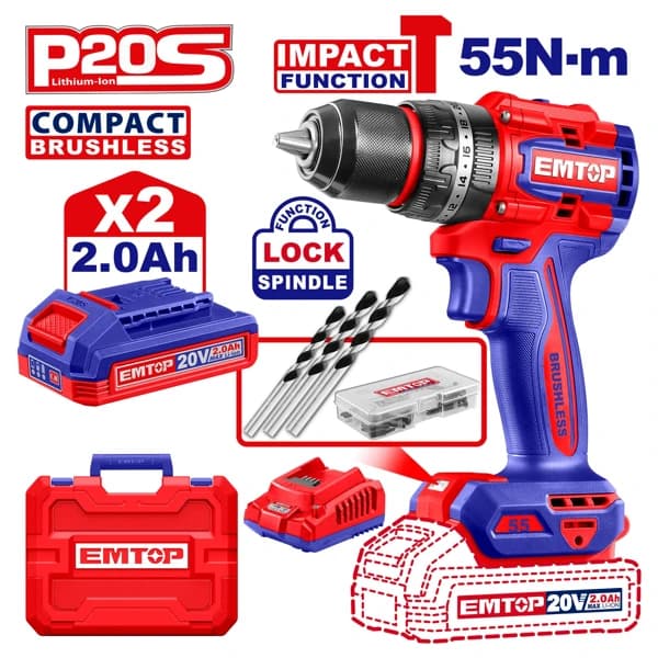 Compact Brushless Cordless Impact Drill ECIDL20558