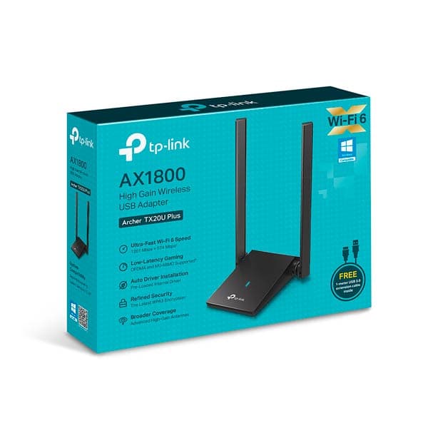 TP-Link Archer TX20U Plus AX1800 Dual High Gain Wireless USB Adapter