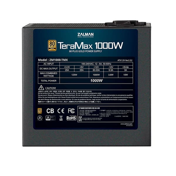 Zalman Teramax 1000W 80 PLUS Gold Full Modular Power Supply