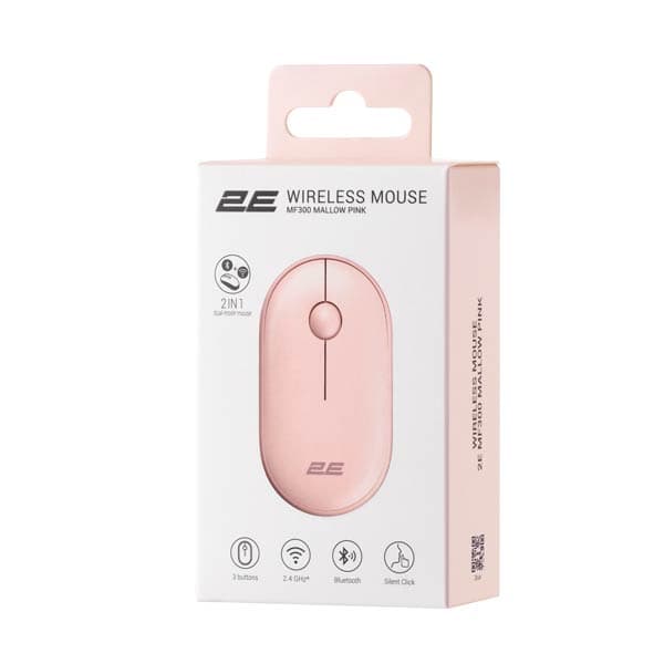 2E MF300 Silent WL BT Mallow Pink 2E-MF300WPN