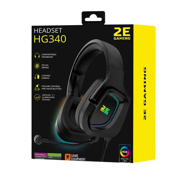 2E HG340 7.1 Gaming Headset Black 2E-HG340BK-7.1