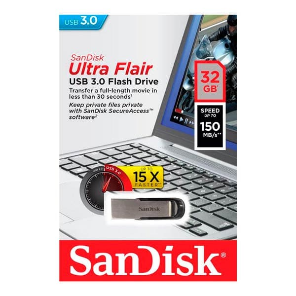 SanDisk Ultra Flair USB 3.0 32GB Flash Drive
