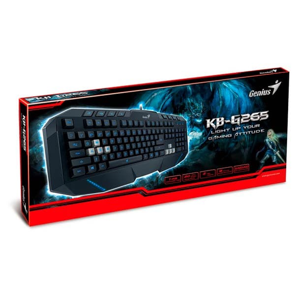KB-G265 Gaming Keyboard Blue LED backlight 8 Multimedia Keys 31310056103-D