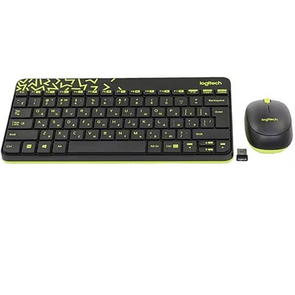 Logitech Wireless Combo MK240 Ru Black Charetreuse 920-008213