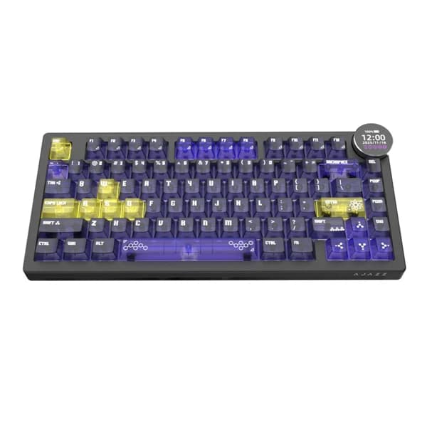 Ajazz AK820 V2 PRO Transparent Purple-Yellow-Dark Purple Keyboard məhsul şəkli