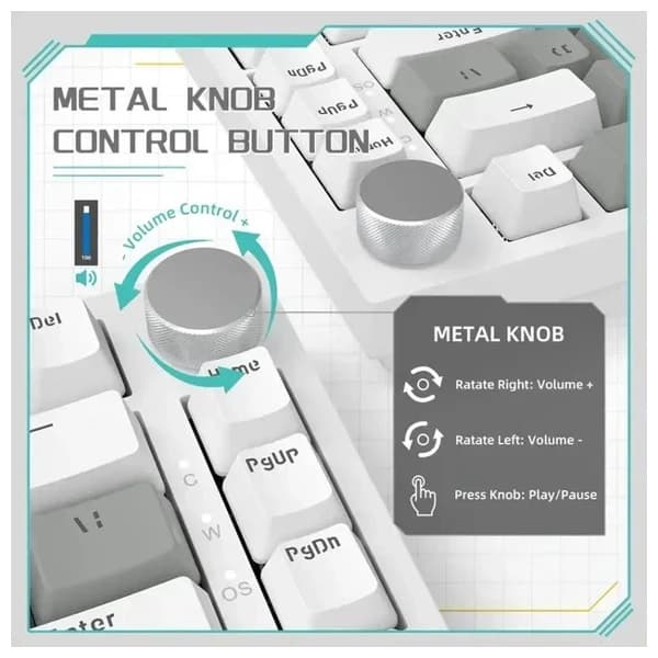 Ajazz AK820 White-Gray məhsul şəkli