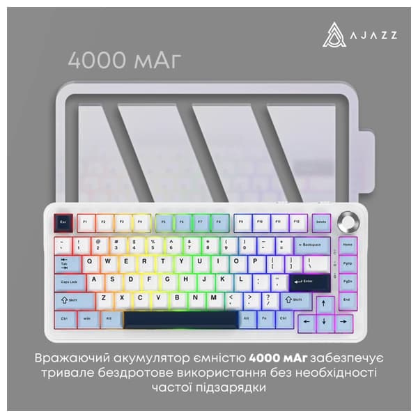 Ajazz AK820 MAX PLUS Blue - White - Dark Blue məhsul şəkli