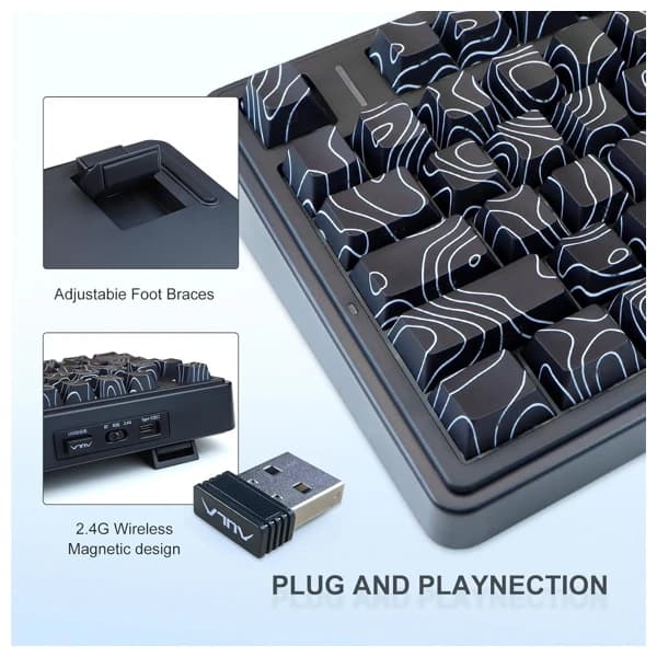AULA F75 Black Contour Mechanical Keyboard məhsul şəkli