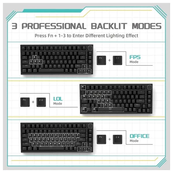 Ajazz AK820 Black məhsul şəkli