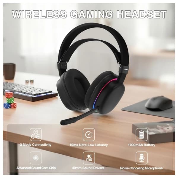 AULA G7 Black Tri-Mode Wireless Игровая Гарнитура məhsul şəkli