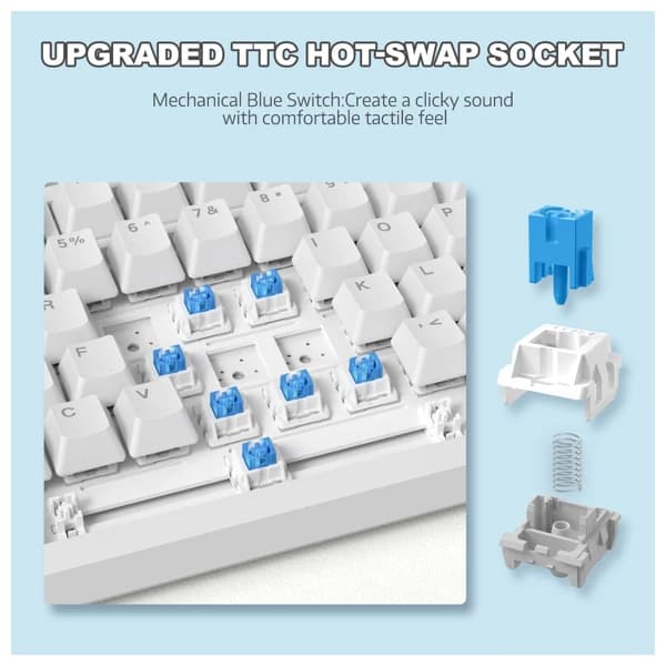 Ajazz AK820 White  məhsul şəkli