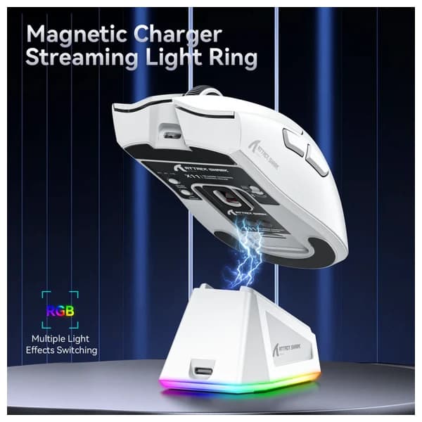 ATTACK SHARK X11 White Wireless Gaming Mouse məhsul şəkli