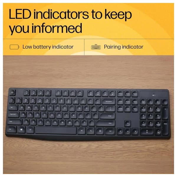 HP CS10 Wireless Keyboard Mouse Combo Bk məhsul şəkli