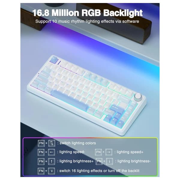 AULA F75 Sea Salt Blue Mechanical Keyboard məhsul şəkli