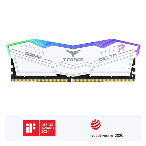 T-FORCE DELTA 16GB DDR5 5600MHZ RGB White PC Ram məhsul şəkli