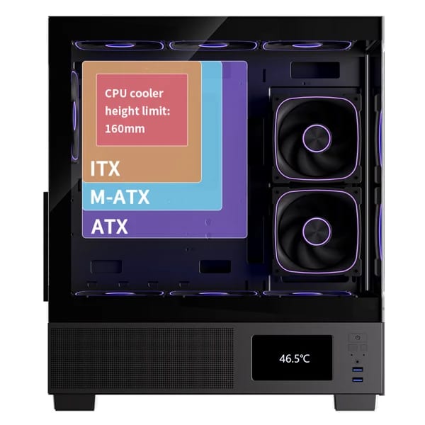 FPMAX Diamond E1 Nova Black PC Case məhsul şəkli