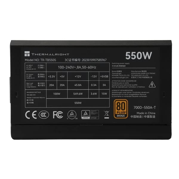 Thermalright TR-TB550S 550W 80 Plus Bronze Power Supply məhsul şəkli