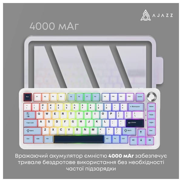 Ajazz AK820 MAX PLUS Blue - White - Dark Blue məhsul şəkli