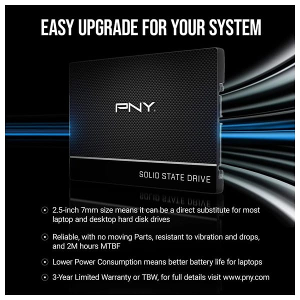 PNY CS900 2.5'' SATA III 500GB SSD məhsul şəkli