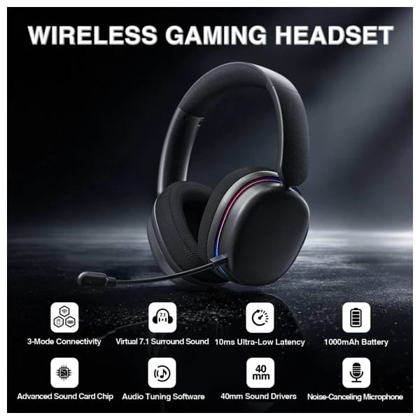 AULA G7Pro Black Tri-Mode Wireless Gaming Headset məhsul şəkli