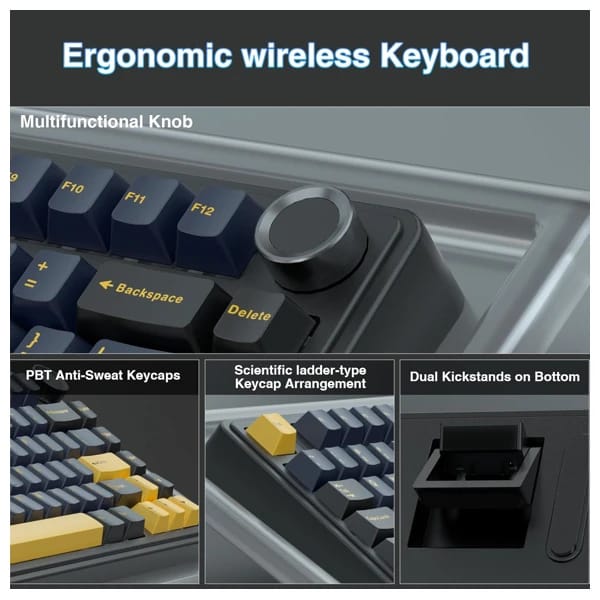 AULA F75 Thunder Black Mechanical Keyboard məhsul şəkli