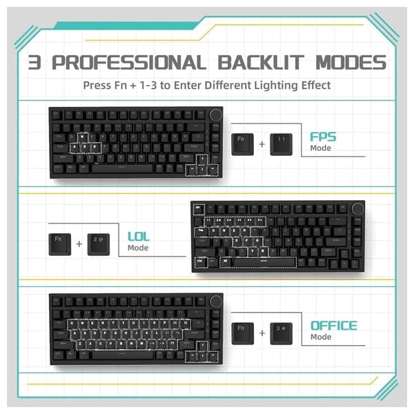 Ajazz AK820 Black məhsul şəkli