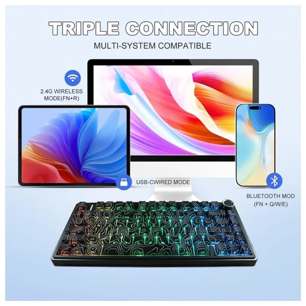 AULA F75 Black Contour Mechanical Keyboard məhsul şəkli