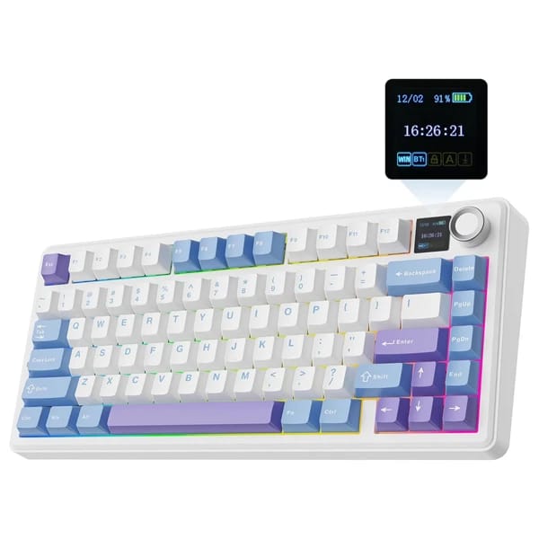 AULA F75 MAX Purple Mechanical Keyboard məhsul şəkli