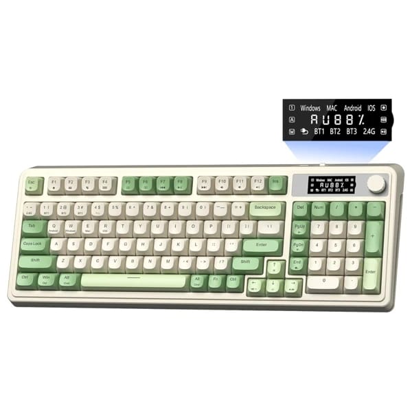 AULA S99 Pro Green White Mechanical Keyboard məhsul şəkli