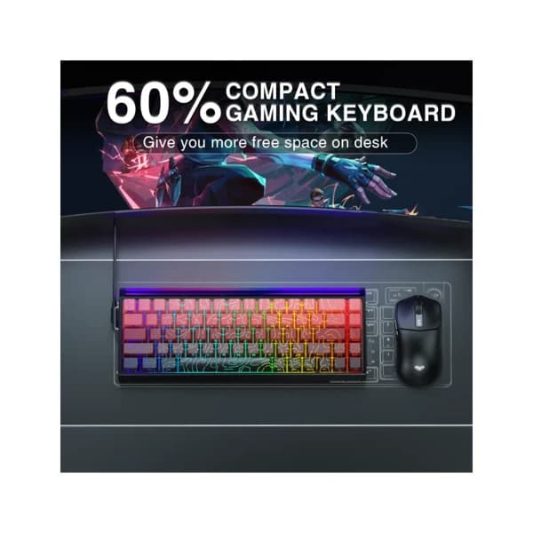 Aula Hero68 He Gradient Black & Red Wired Magnetic Keyboard məhsul şəkli
