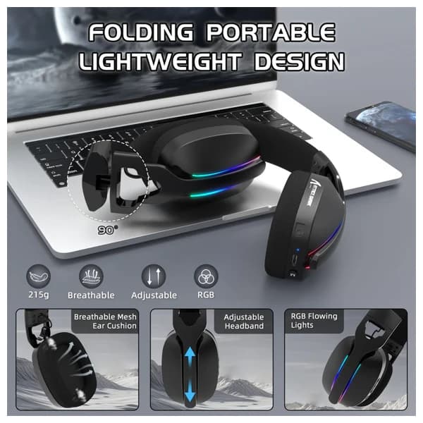 Attack Shark L90 TriMode Wireless Black Headset məhsul şəkli