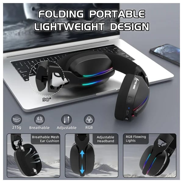 Attack Shark L90 TriMode Wireless Black Headset məhsul şəkli