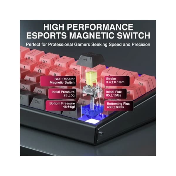 Aula Hero68 He Gradient Black & Red Wired Magnetic Keyboard məhsul şəkli